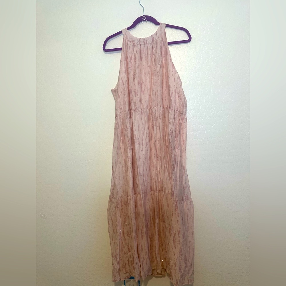 Sleeveless Blush Maxi Dress w/ sparkles